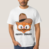 Dubbelzijdig HAPPY TRAILS Cartoon snor kat T-shirt (Voorkant)