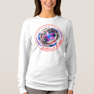 Dubbelzijdig Harris-Walz Wing/Stamp Medaillon T-shirt