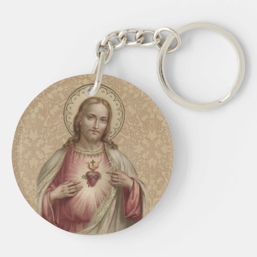 Dubbelzijdig heilig hart sleutelhanger (Achterkant)