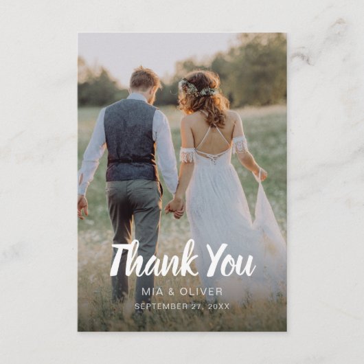 Dubbelzijdig huwelijk - Hartelijk dank voor uw kaa Bedankkaart (Voorkant)