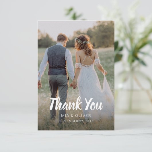 Dubbelzijdig huwelijk - Hartelijk dank voor uw kaa Bedankkaart (Staand voorkant)