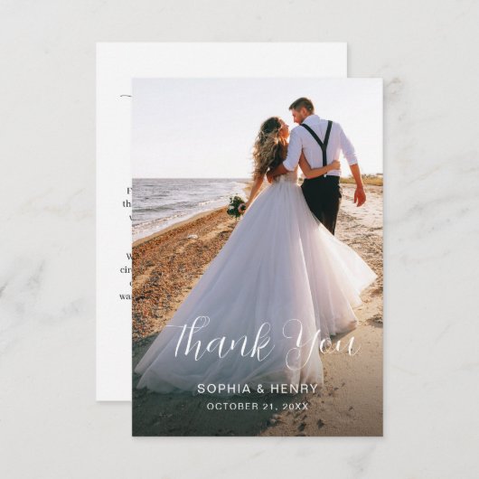 Dubbelzijdig huwelijk - Hartelijk dank voor uw kaa Bedankkaart (Voorkant / Achterkant)