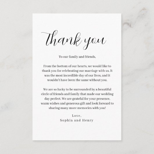 Dubbelzijdig huwelijk - Hartelijk dank voor uw kaa Bedankkaart (Achterkant)