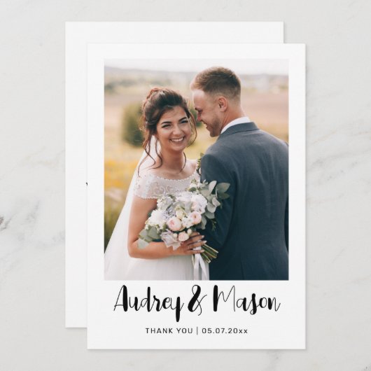 Dubbelzijdig huwelijk - Hartelijk dank voor uw kaa Feestdagenkaart (Voorkant / Achterkant)