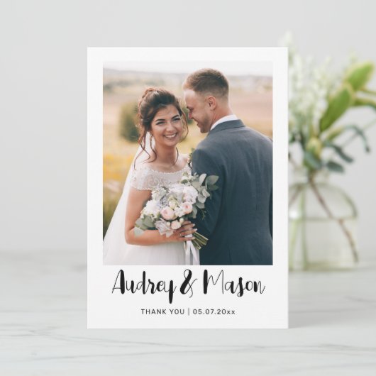 Dubbelzijdig huwelijk - Hartelijk dank voor uw kaa Feestdagenkaart (Staand voorkant)