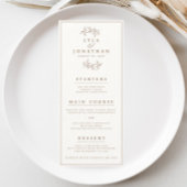 Dubbelzijdig ivoor & roest bruiloft bar/diner menu