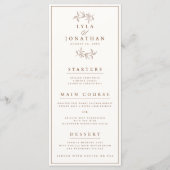 Dubbelzijdig ivoor & roest bruiloft bar/diner menu (Voorkant)