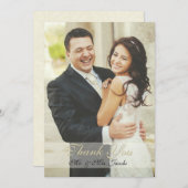 Dubbelzijdig ivoren fotoweddenschap Hartelijk dank Bedankkaart (Voorkant / Achterkant)