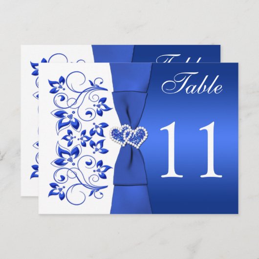 Dubbelzijdig Kobalt Blauw en Wit Tafelnummer (Voorkant / Achterkant)