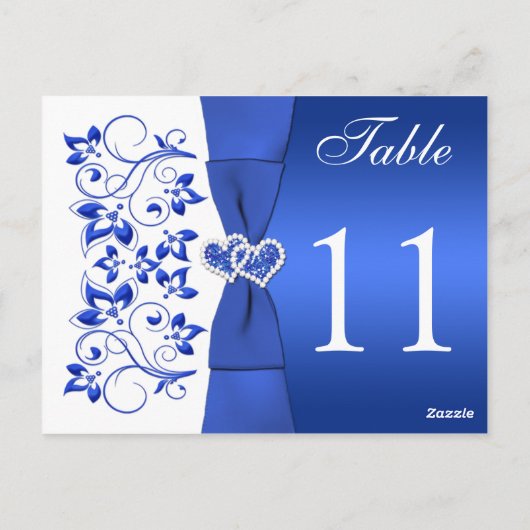 Dubbelzijdig Kobalt Blauw en Wit Tafelnummer (Achterkant)