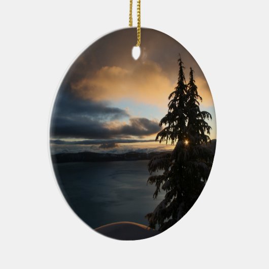 Dubbelzijdig krater Lake in Winter Ornament (Rechts)