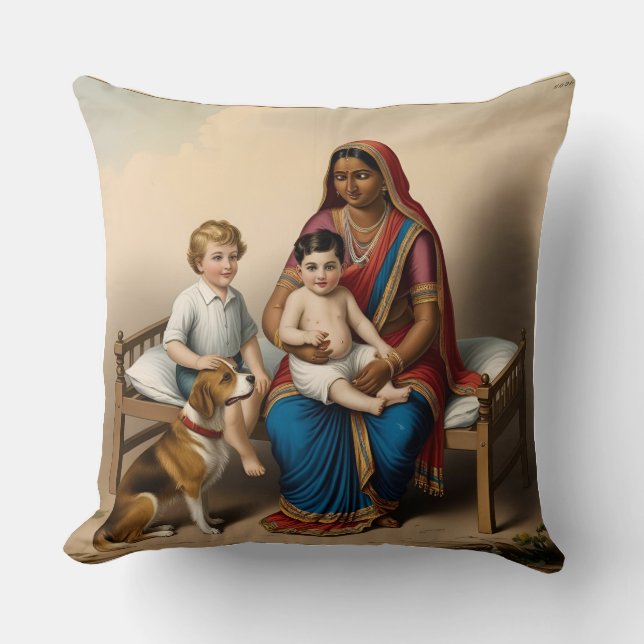 Dubbelzijdig kussen: Gezellige momenten op de wieg Kussen (Voorkant)