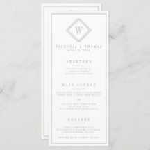 Dubbelzijdig menu Wit/beige Minimalistische bruilo