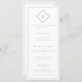 Dubbelzijdig menu Wit/beige Minimalistische bruilo