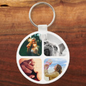 Dubbelzijdig metaal 8 Foto's Circle Sleutelhanger (Achterkant)