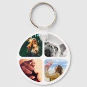 Dubbelzijdig metaal 8 Foto's Circle Sleutelhanger (Achterkant)