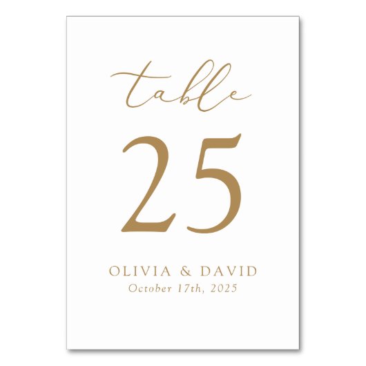 Dubbelzijdig minimalistisch modern tafelnummer (Achterkant)