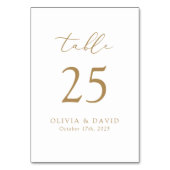 Dubbelzijdig minimalistisch modern tafelnummer (Achterkant)