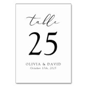 Dubbelzijdig minimalistisch modern tafelnummer (Voorkant)