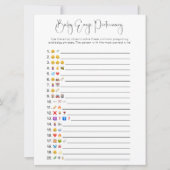 Dubbelzijdig Modern Emoji Baby shower spel Kaart (Voorkant)