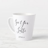 Dubbelzijdig modern zie je zwart wit latte mok (Linkerhoek)