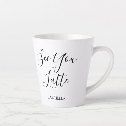 Dubbelzijdig modern zie je zwart wit latte mok (Rechts)