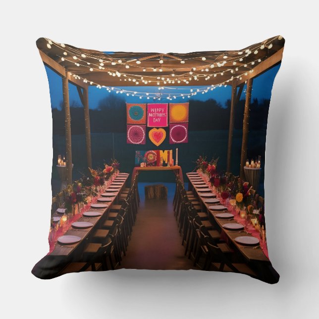 Dubbelzijdig Moederdag kussen: Boheemse Dusk Kussen (Voorkant)