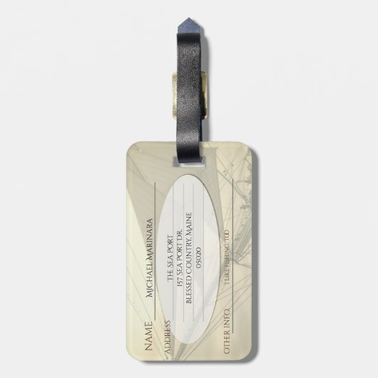 Dubbelzijdig muziekstuk voor autische rails bagagelabel (Achterkant verticaal)