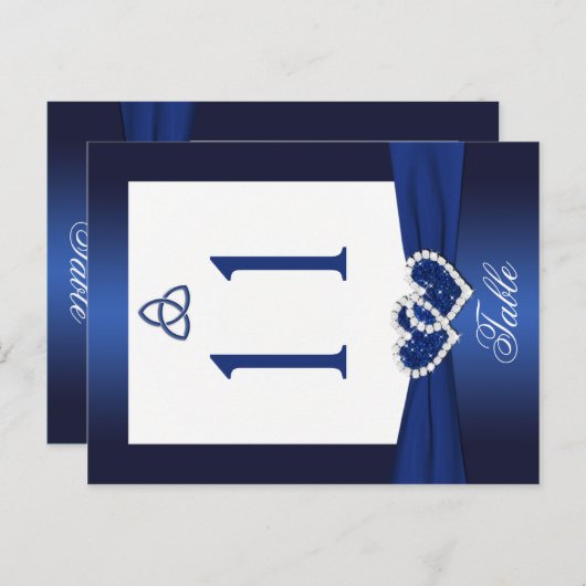 Dubbelzijdig Navy Blauw en Wit Tafelnummer (Voorkant / Achterkant)