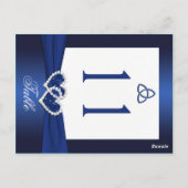 Dubbelzijdig Navy Blauw en Wit Tafelnummer (Achterkant)