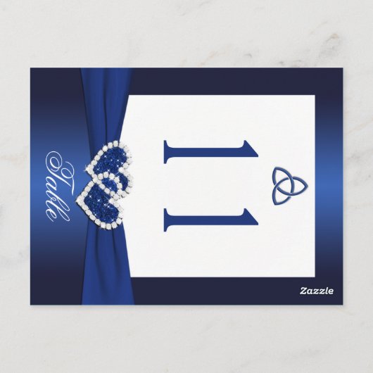 Dubbelzijdig Navy Blauw en Wit Tafelnummer (Achterkant)