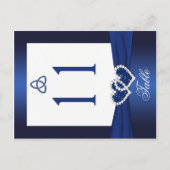 Dubbelzijdig Navy Blauw en Wit Tafelnummer (Voorkant)