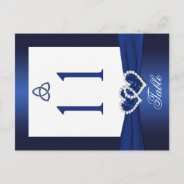 Dubbelzijdig Navy Blauw en Wit Tafelnummer