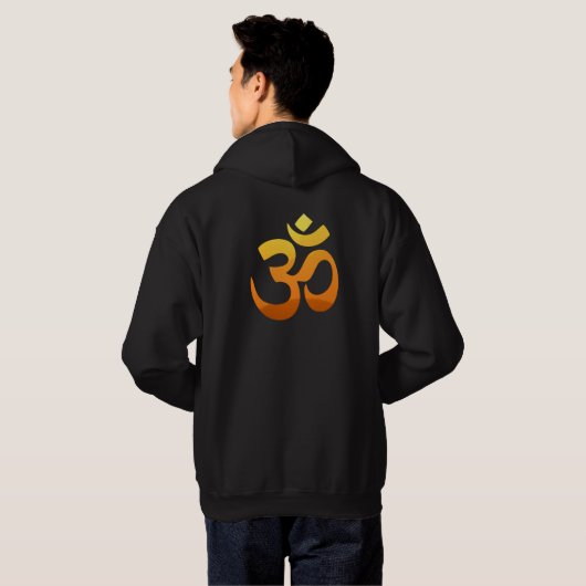 Dubbelzijdig om Mantra Symbol Yoga-Mannen Hoodie (Achterkant volledig)