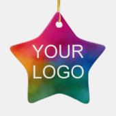 Dubbelzijdig ontwerp Business Corporate Logo Star Keramisch Ornament (Achterkant)
