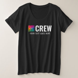Dubbelzijdig ontwerp Business Logo Womens Crew Grote Maat T-shirt