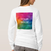 Dubbelzijdig ontwerp Sjabloon Womens met lange hoe T-shirt (Achterkant)