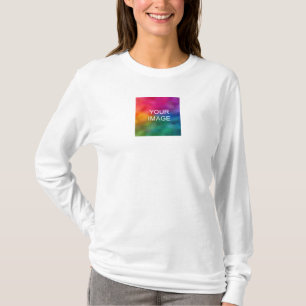 Dubbelzijdig ontwerp Sjabloon Womens met lange hoe T-shirt