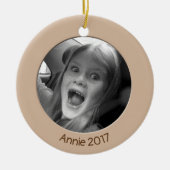 Dubbelzijdig Perzik 2 x Aangepaste Foto en Tekst Keramisch Ornament (Voorkant)