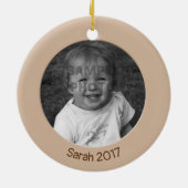 Dubbelzijdig Perzik 2 x Aangepaste Foto en Tekst Keramisch Ornament (Achterkant)