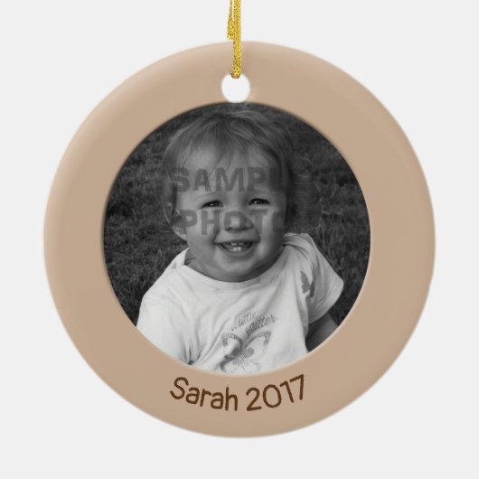 Dubbelzijdig Perzik 2 x Aangepaste Foto en Tekst Keramisch Ornament (Achterkant)