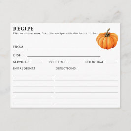 Dubbelzijdig pompoen recept aanvraag Vrijgezellenf Informatiekaartje