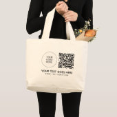 Dubbelzijdig print bedrijf logo QR-code barcode Grote Tote Bag (Voorkant (product))