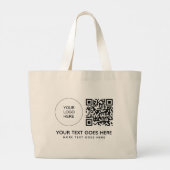 Dubbelzijdig print bedrijf logo QR-code barcode Grote Tote Bag (Achterkant)