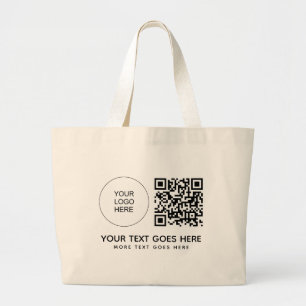Dubbelzijdig print bedrijf logo QR-code barcode Grote Tote Bag