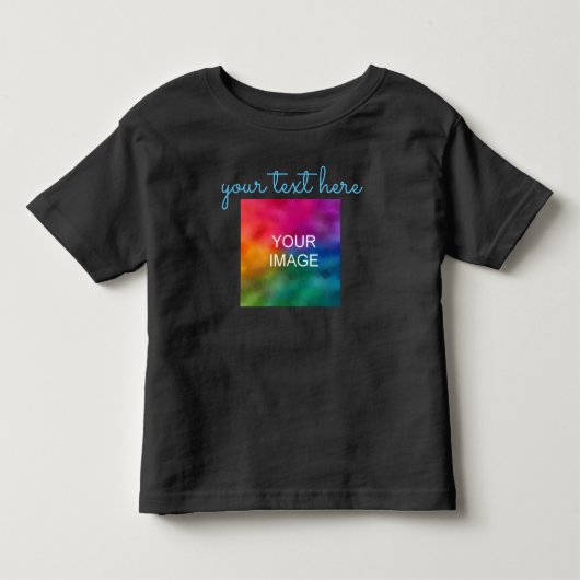 Dubbelzijdig printen Voeg uw tekst foto toe Zwart  Kinder Shirts (Voorkant)