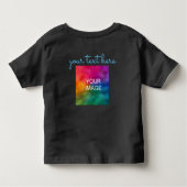 Dubbelzijdig printen voeg uw tekst foto zwart baby kinder shirts (Achterkant)