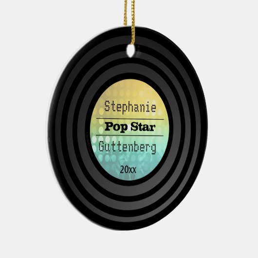 Dubbelzijdig retrovinylgoud Disco Light Keepomwill Keramisch Ornament (Rechts)