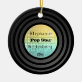 Dubbelzijdig retrovinylgoud Disco Light Keepomwill Keramisch Ornament (Voorkant)