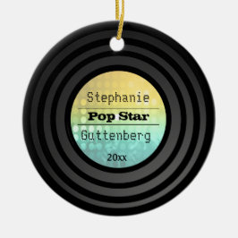 Dubbelzijdig retrovinylgoud Disco Light Keepomwill Keramisch Ornament